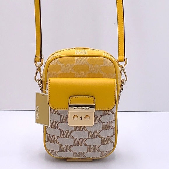 MICHAEL KORS SLOAN EDITOR SMALL NS TOP ZIP FLAP PACKET XBODY BUTTER MULTI - Picture 5 of 16